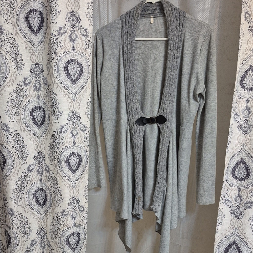 Gray Women's Open Front Cardigan Sweater